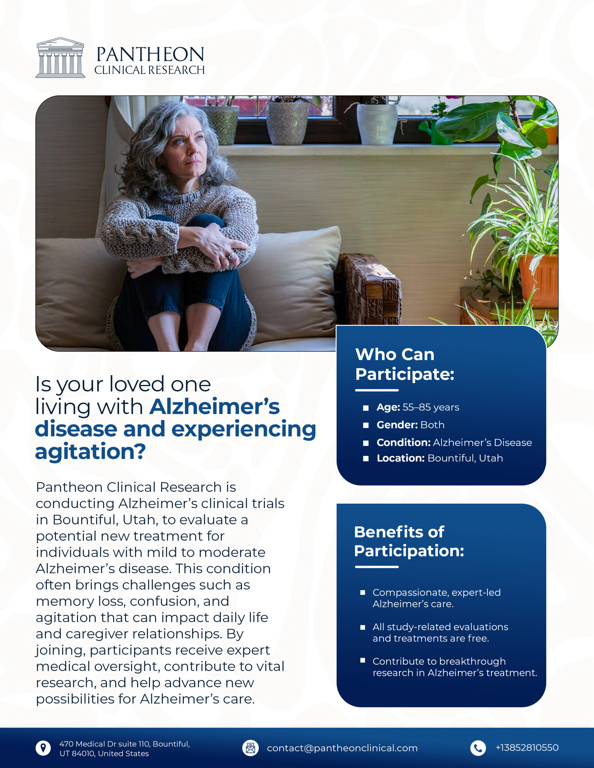 Alzheimer's with Agitation Clinical Trials Flyer